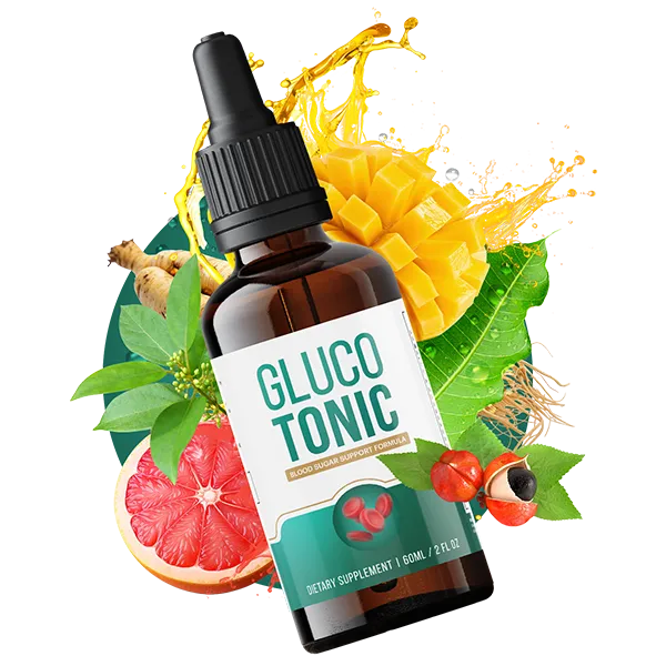 GlucoTonic liquid supplement bottle